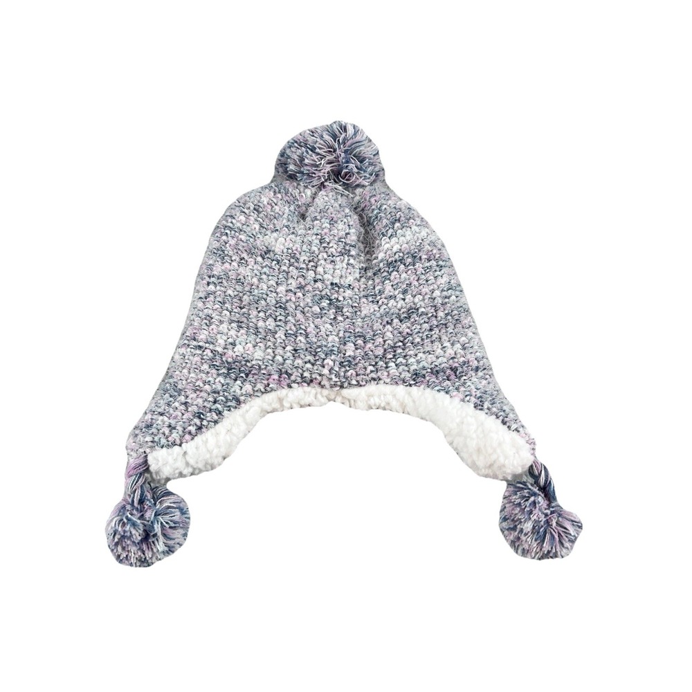Elli by Capelli Spacedye‎ Purple Knit Earflap Hat 2-4T Girls Beanie